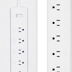 Smart Plug Power Strip with 6 Individually Controlled Outlets and 3 USB Ports (2 USB-A and 1 USB-C), Works with Alexa Only, 2.4 GHz Wi-Fi, No Hub Required, White