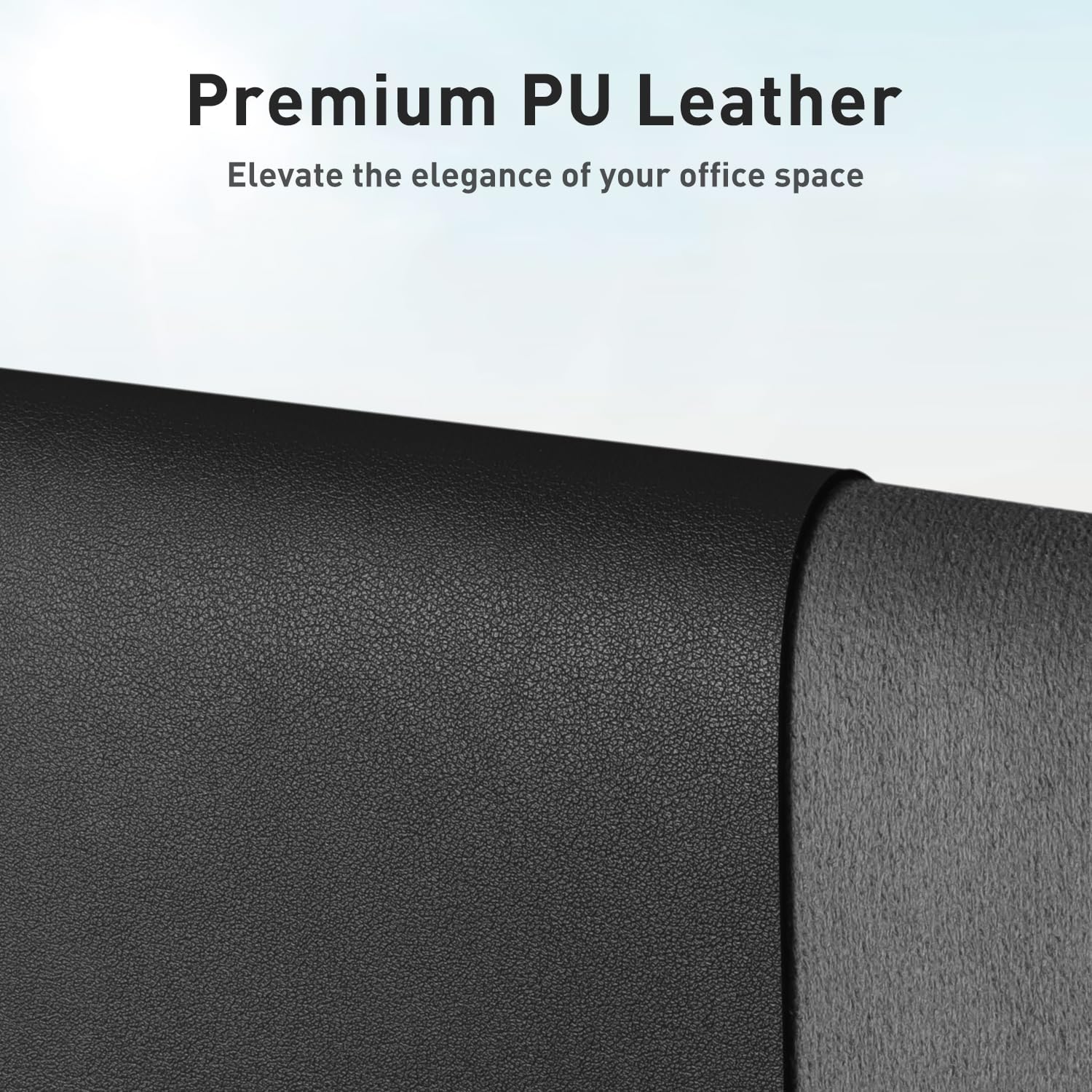 Aothia Leather Desk Pad Protector, Mouse Pad, Office Desk Mat, Non-Slip PU Leather Desk Blotter, Laptop Desk Pad, Waterproof Desk Writing Pad for Office and Home (Black,23.6" x 13.7") - Image 2