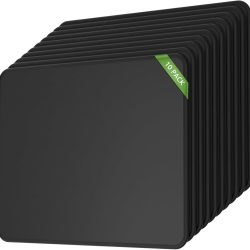 KTRIO 10 Pcs Mouse Pad, [30% Larger] Computer Mouse Pads with Stitched Edges, Black Mousepads Bulk with Non-Slip Rubber Base, Mouse Pad for Computers, Gaming & Home, 11 x 8.5inches, 3 mm Thickness